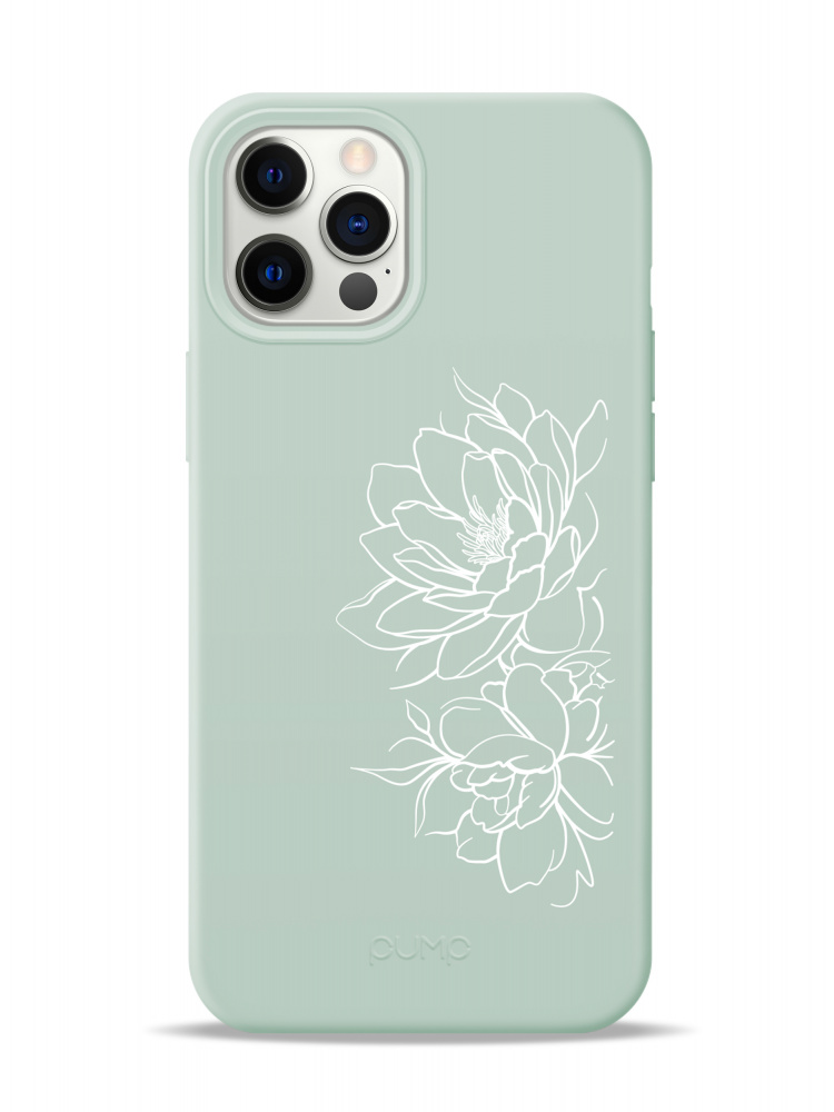 

Чехол Pump Silicone Minimalistic Case for iPhone 12 Pro Max Floral С рисунком Зеленый