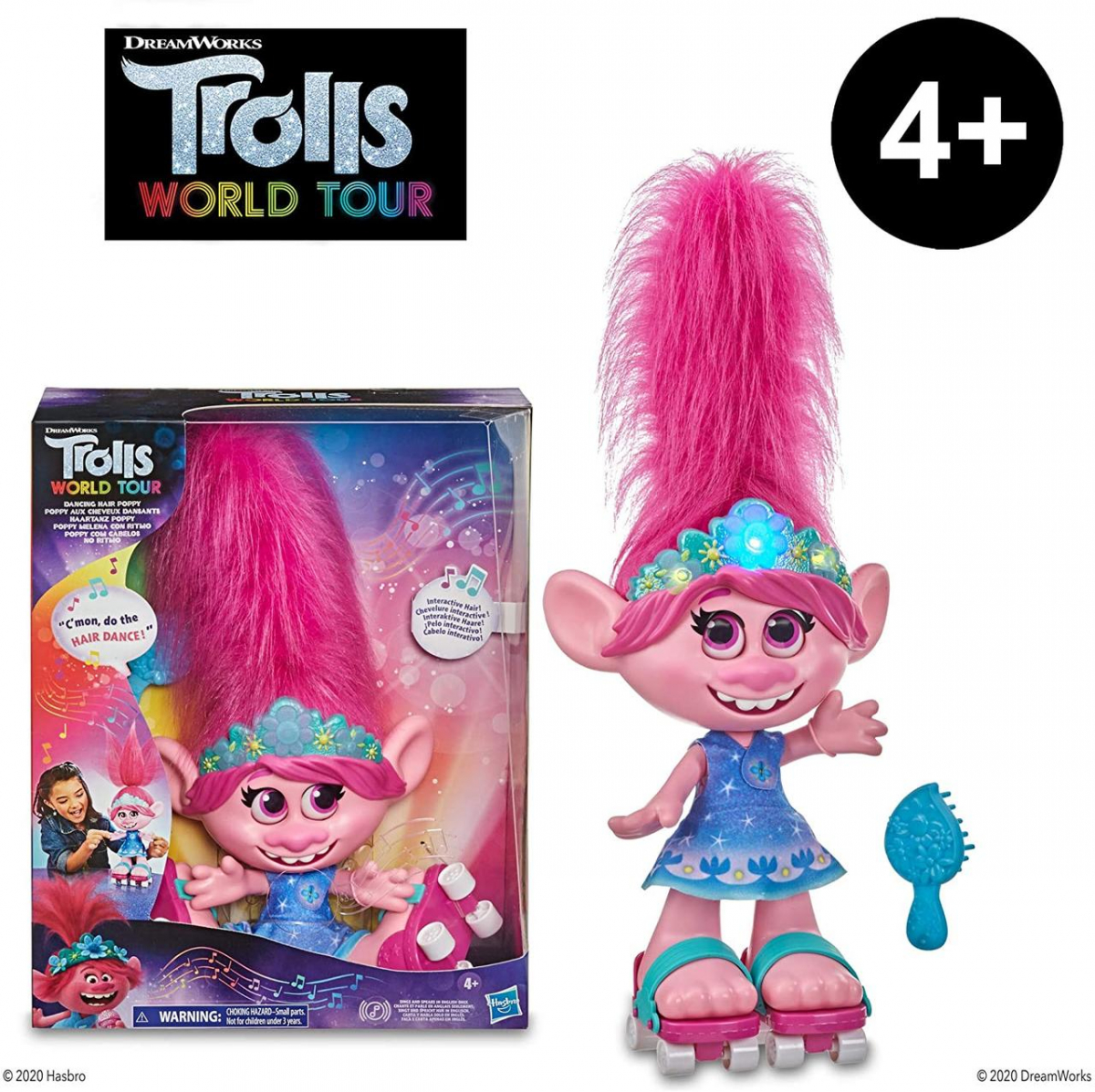 

Інтерактивна лялька Trolls DreamWorks World Tour Світовий тур тролів з рухомим волоссям (B083TN8SVV)