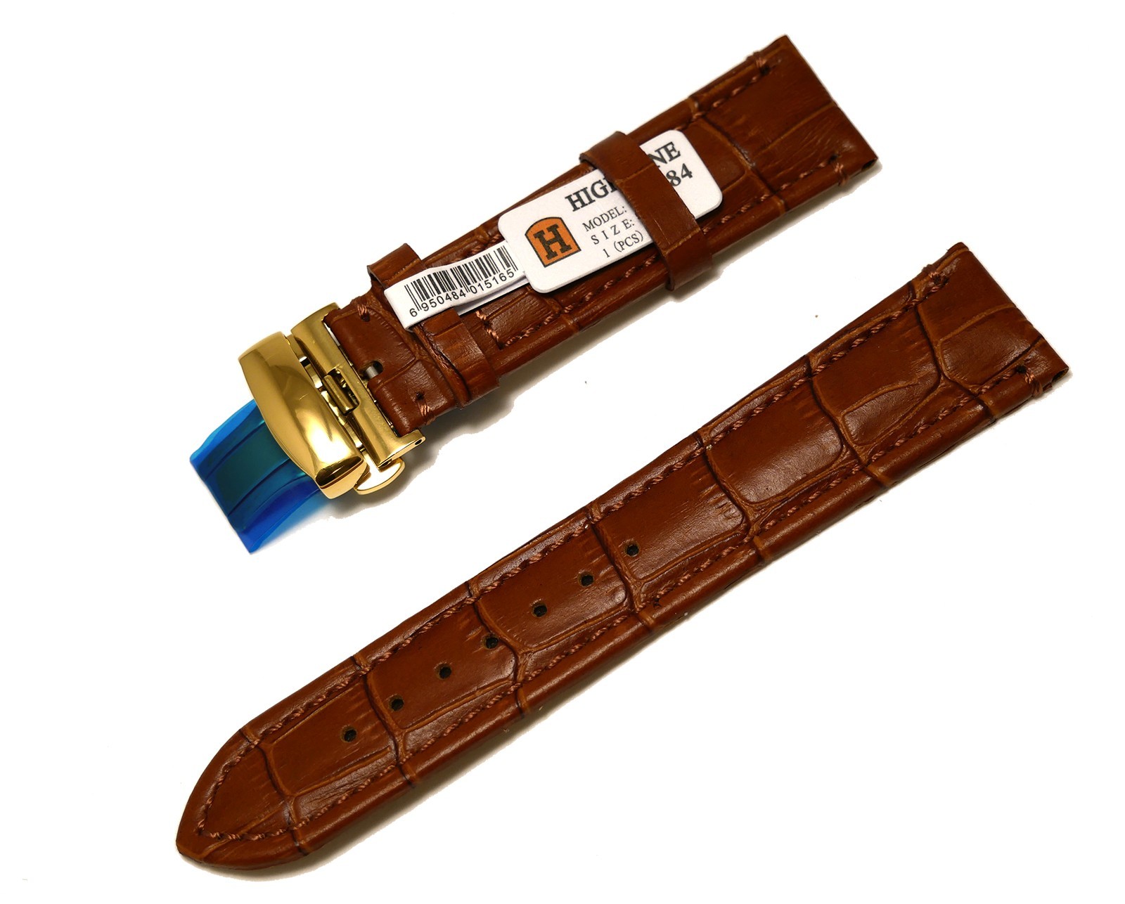 

Ремешок кожаный HighTone застежка золотистая 20 мм Коричневый (0711)