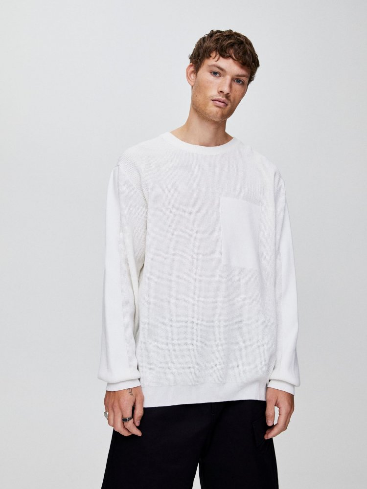 

Джемпер Pull & Bear 5553/507/250  Молочный, Джемпер Pull & Bear 5553/507/250 M Молочный