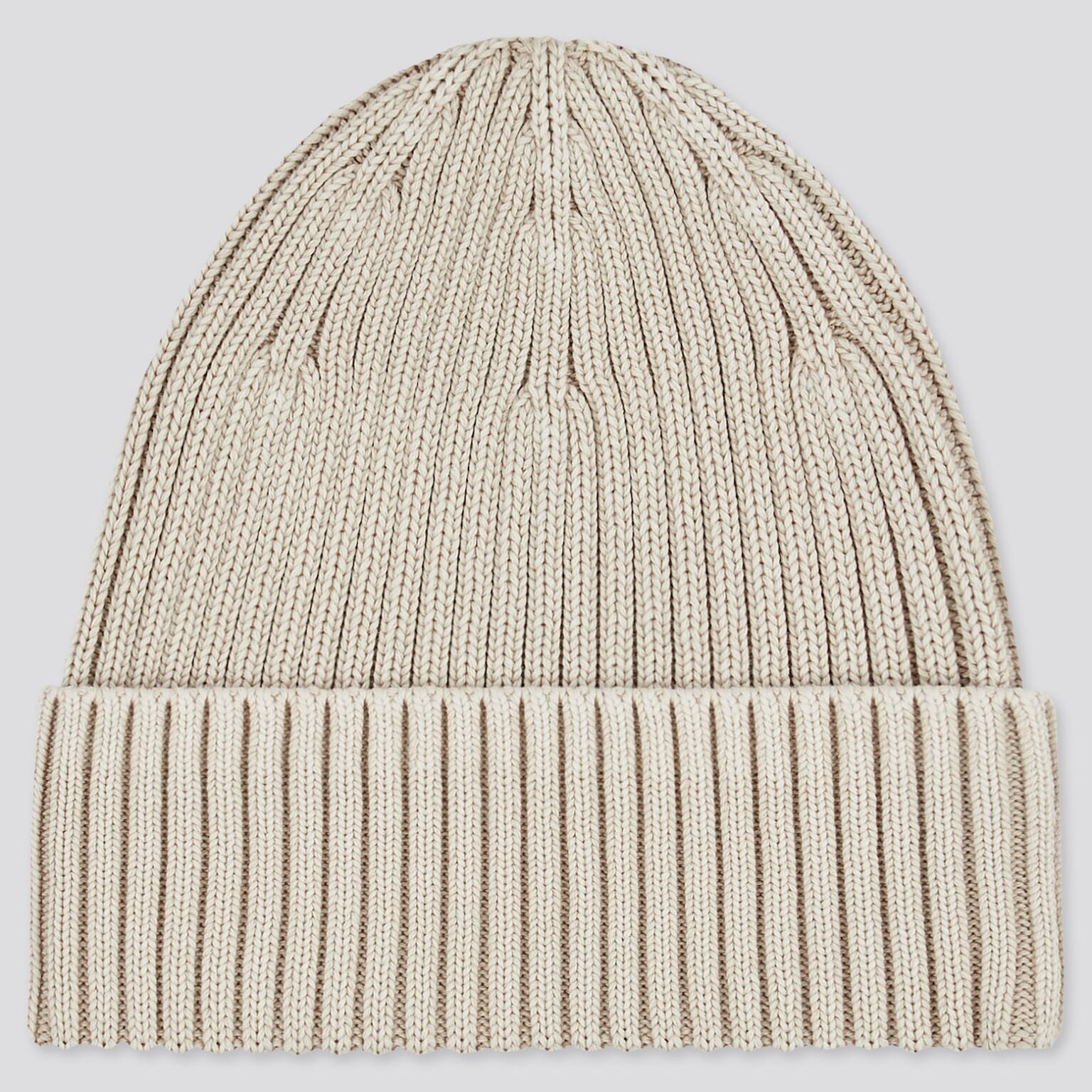 

Шапка Uniqlo в рубчик унисекс бежевая (433774)