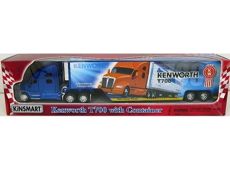 

Модель Kinsmart KT1302 машинка Kenworth T700 w container
