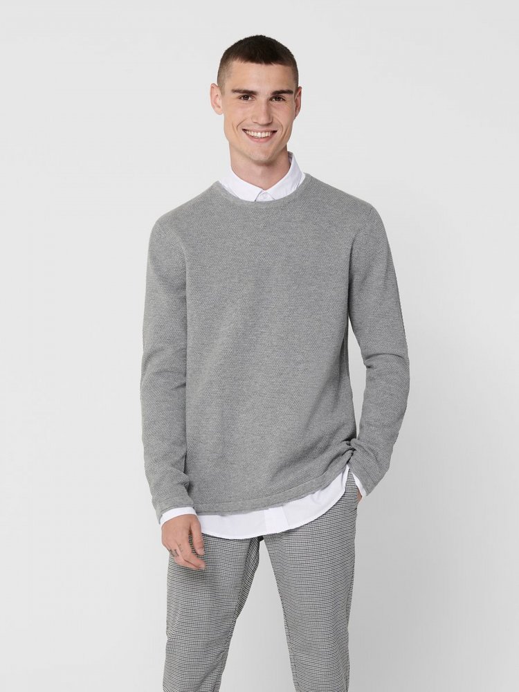 

Джемпер Only & Sons 22016980  Medium Grey Melange, Джемпер Only & Sons 22016980 L Medium Grey Melange