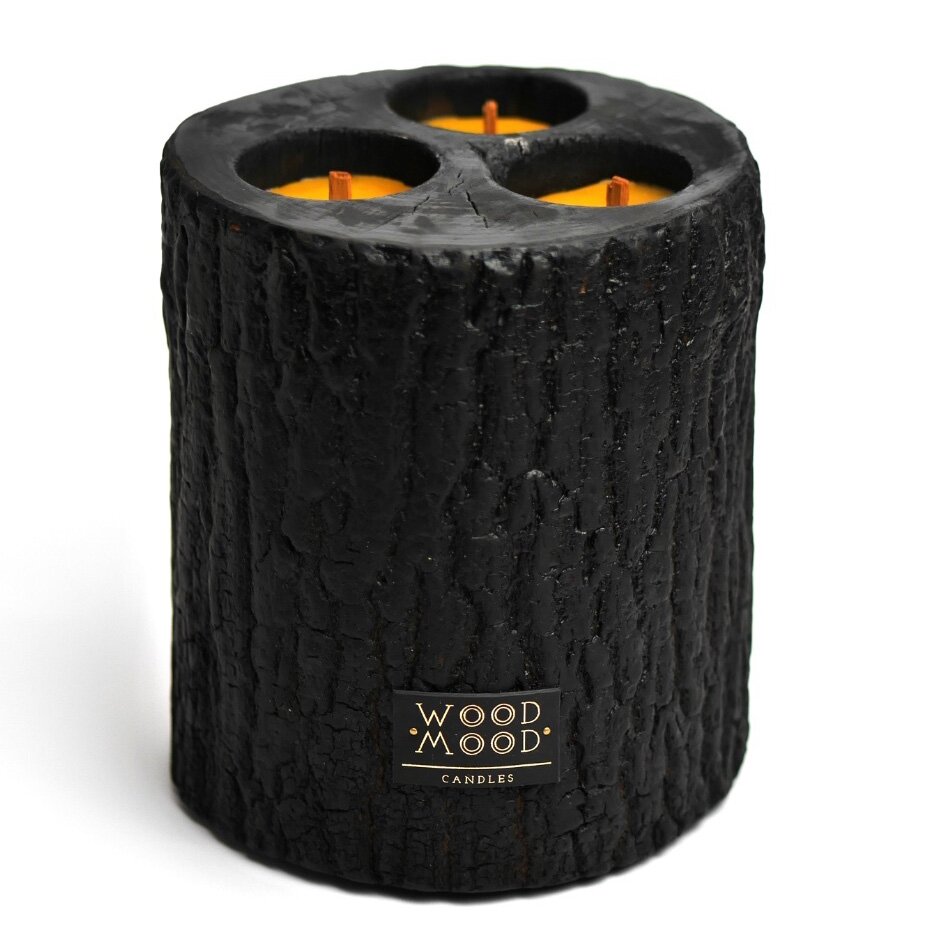 

Декоративная свеча в деревянном подсвечнике WoodMood Volcano 3-in-1