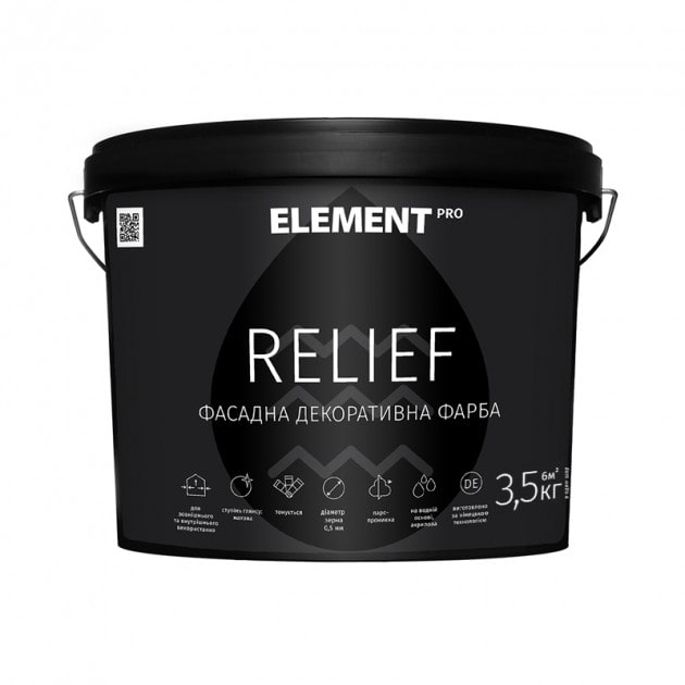 

Фасадная краска декоративная ELEMENT PRO RELIEF 3,5 кг