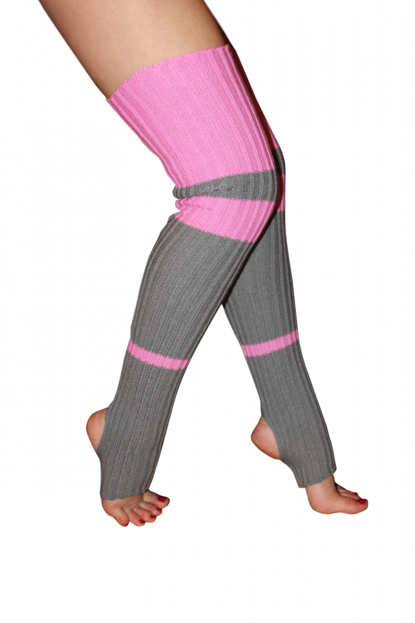 

Гетры GP Company в полоску 80 см Серые в широкую розовую полоску (G-0052)