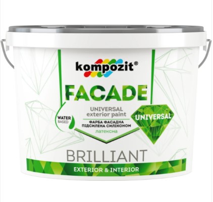 

Краска фасадная силиконовая Kompozit FACADE UNIVERSAL 14кг