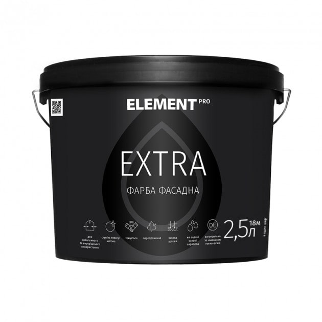 

Фасадная краска ELEMENT PRO EXTRA 2,5 л белая
