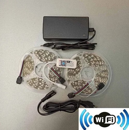 

Комплект лента светодиодная AVT RGB 10 метров с регулировкой цвета Wi-Fi IP20 без силикона