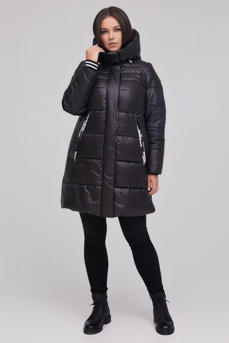 

Женская зимняя куртка CR-961-BLK  черная, Женская зимняя куртка CR-961-BLK 60 черная