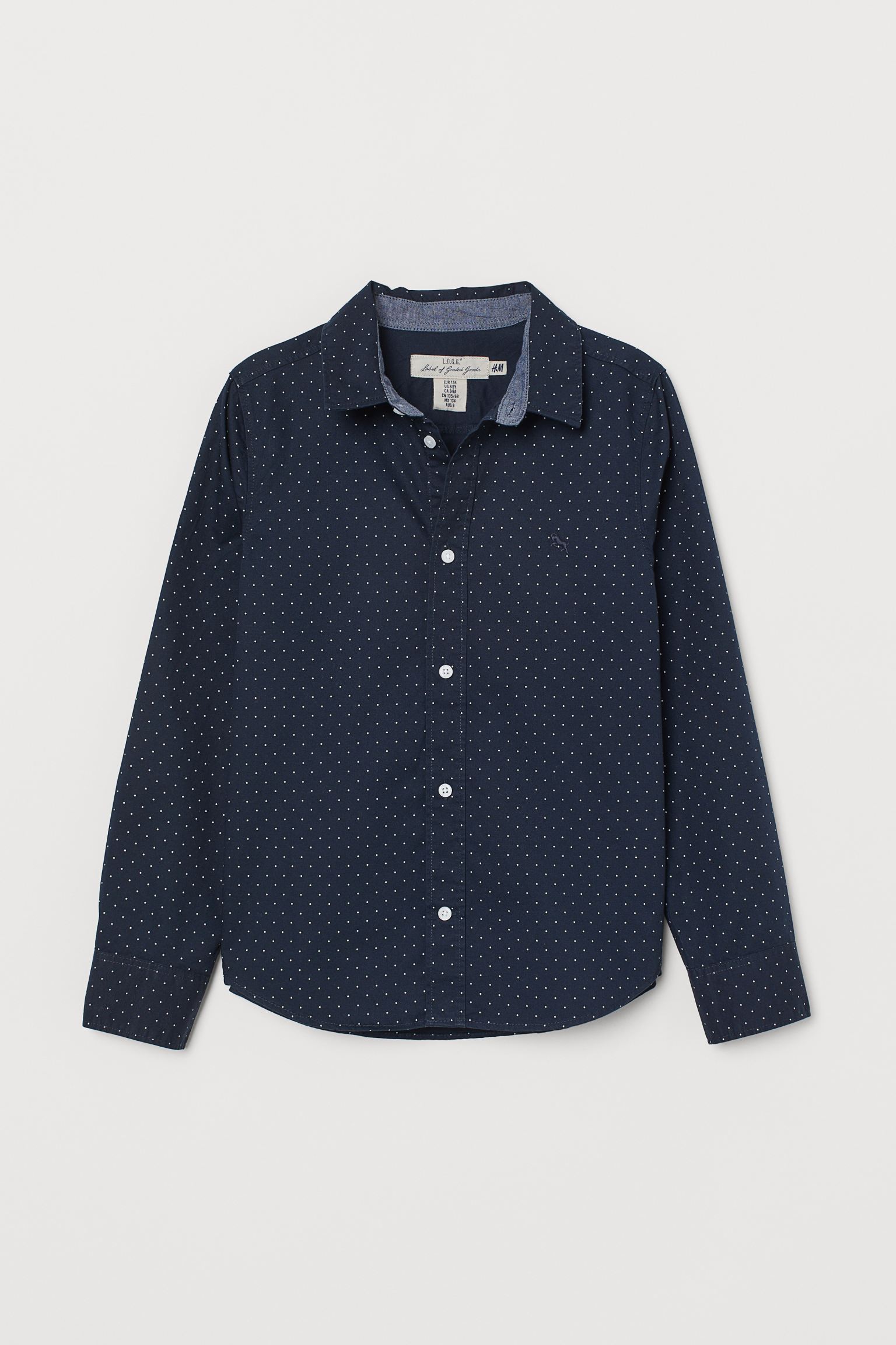 

Рубашка H&M 146см темно синий горох 711688464