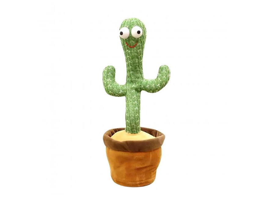 

Танцующий и поющий игрушечный кактус в горшке с подсветкой Dancing Cactus повторяшка для TikTok Зелёный