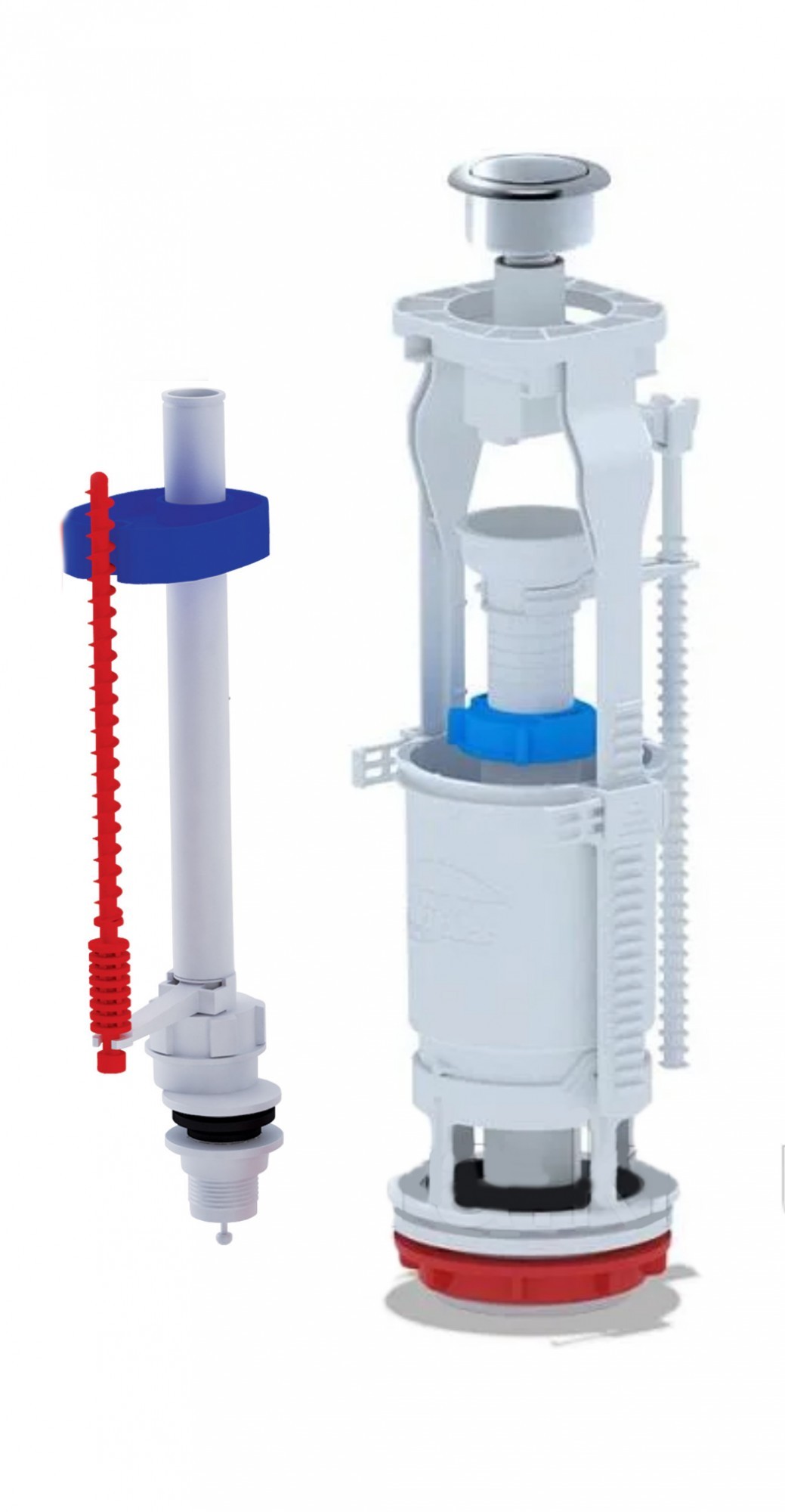 

Арматура ANI Plast нижний подвод 1/2", кнопка хром (WC6550M)
