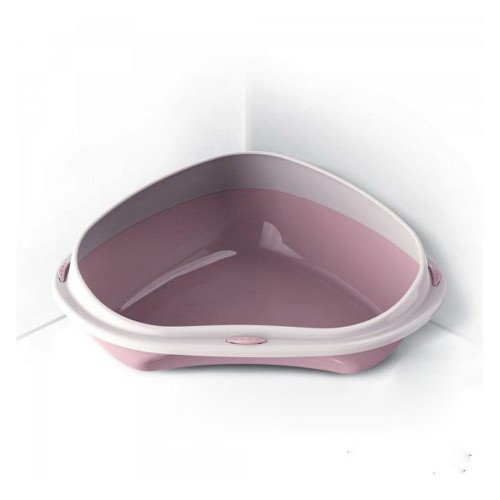 

Туалет угловой с бортиком Georplast Shuttle Corner для кошек, 58×48×20,5 см розовый