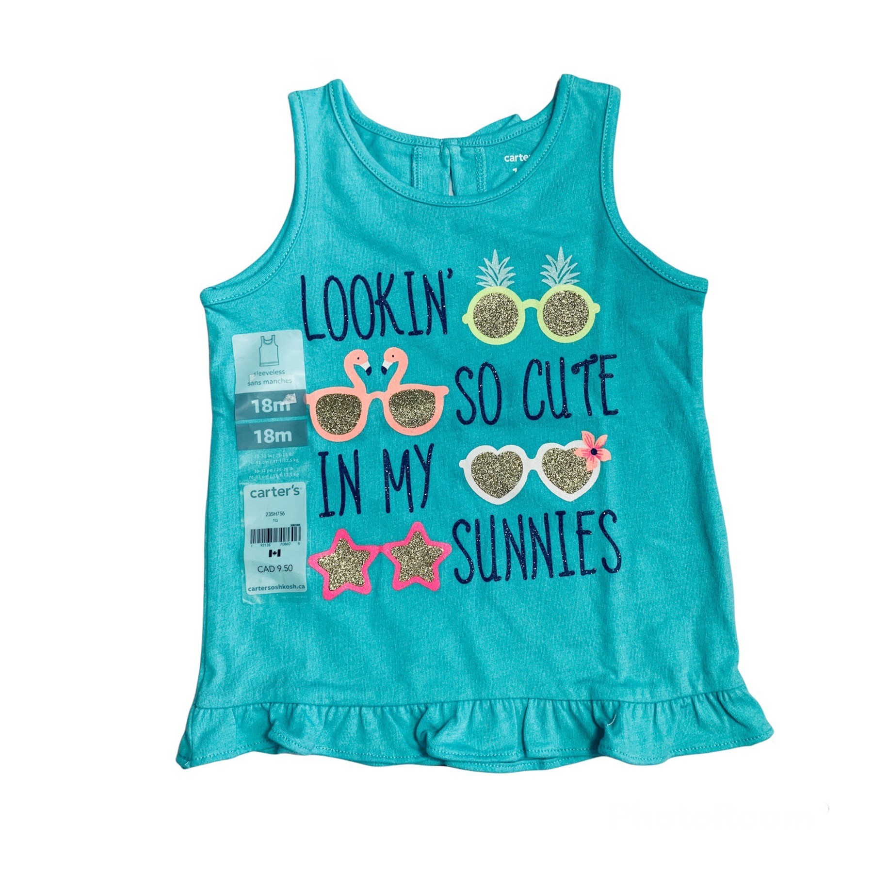 

Туника Carters 18 мес 76-81 см Бирюзовая с рюшей