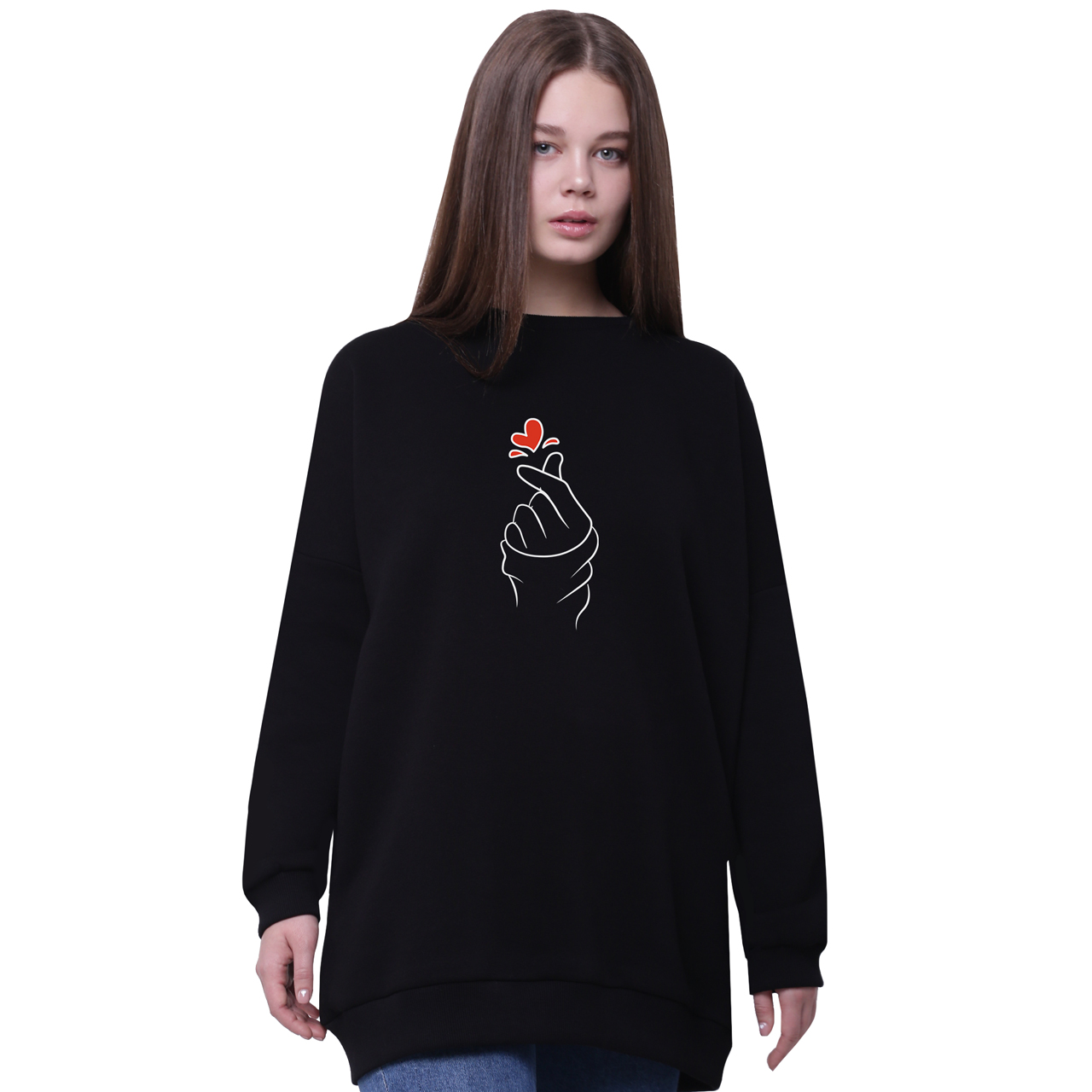

Свитшот для девочек удлиненный БТС (BTS) Черный (35963-1165-3) 146 см