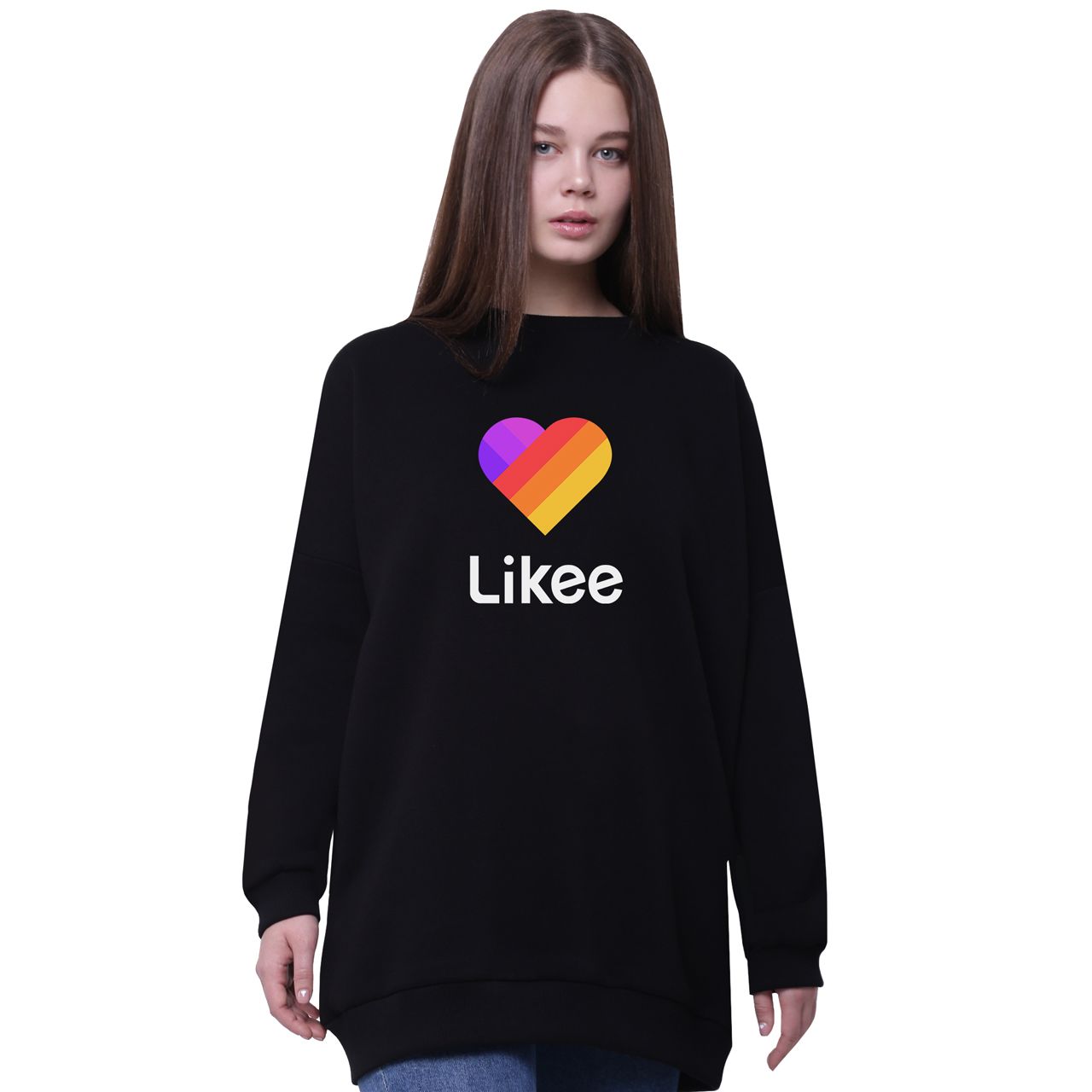 

Свитшот для девочек удлиненный Лайк (Likee) Черный (35963-1041-4) 152 см