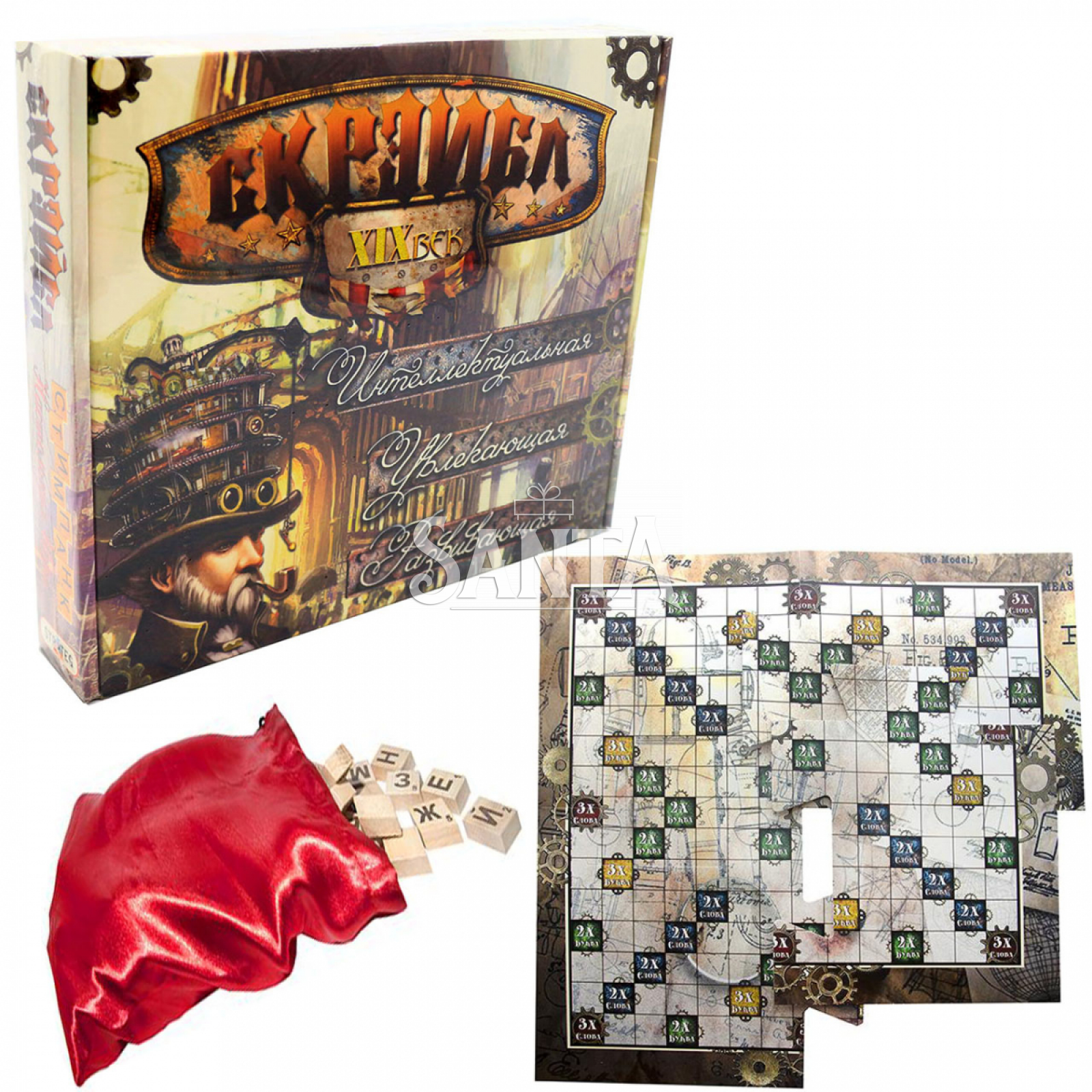 

Настольная игра Strateg Скрэйбл XIX век Scrabble 10+ (635)