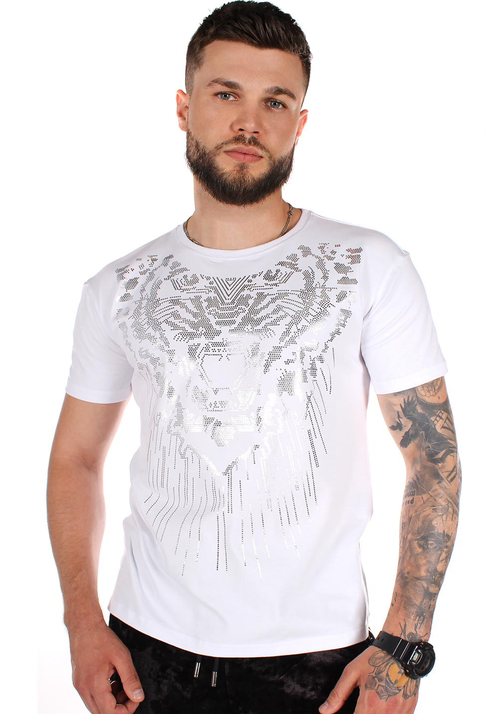 

Футболка чоловіча Krutyakov TIGER DOT XXXL білий 226082