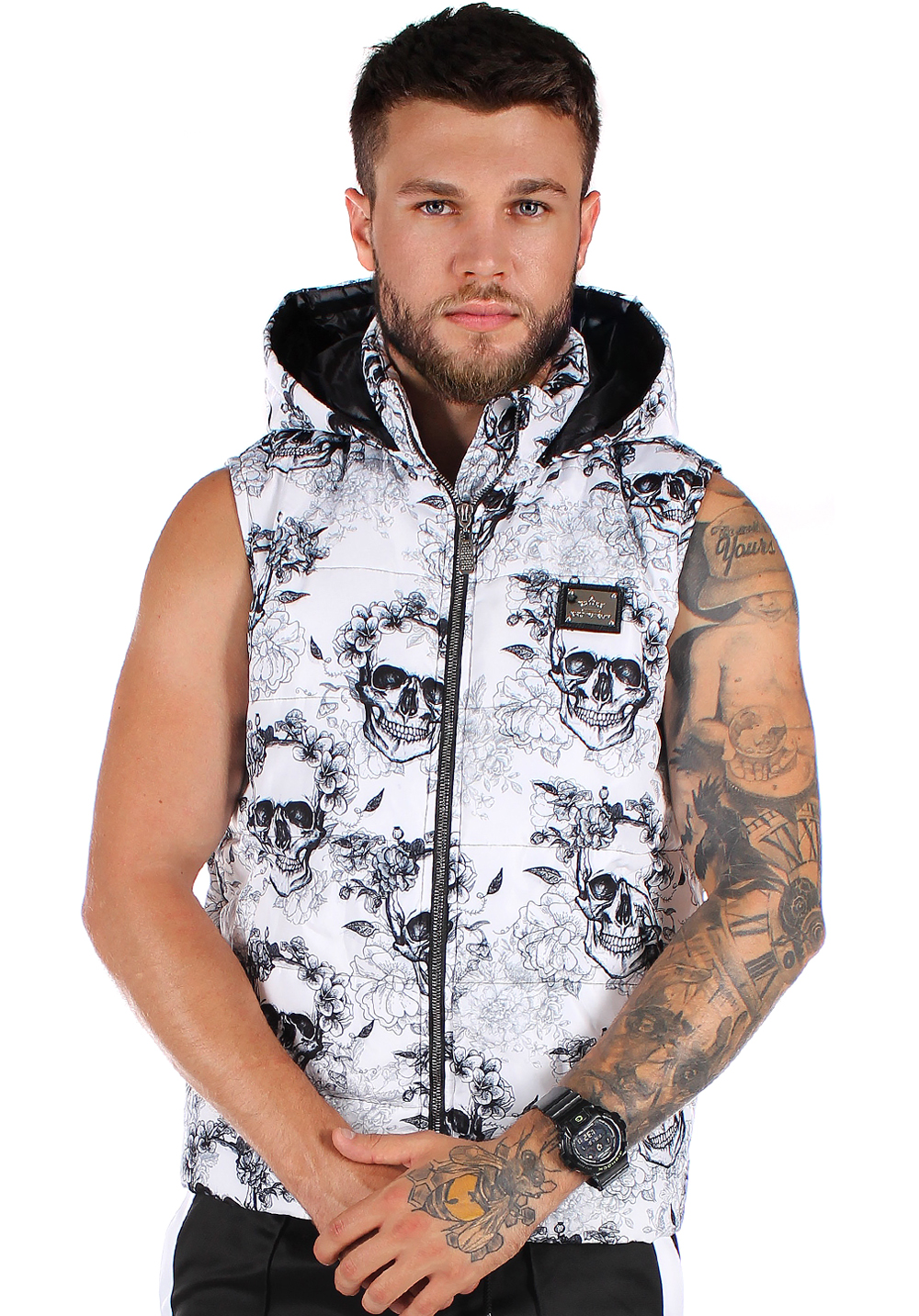 

Жилетка чоловіча Krutyakov BLACK WHITE SKULLS XXXL білий 201282