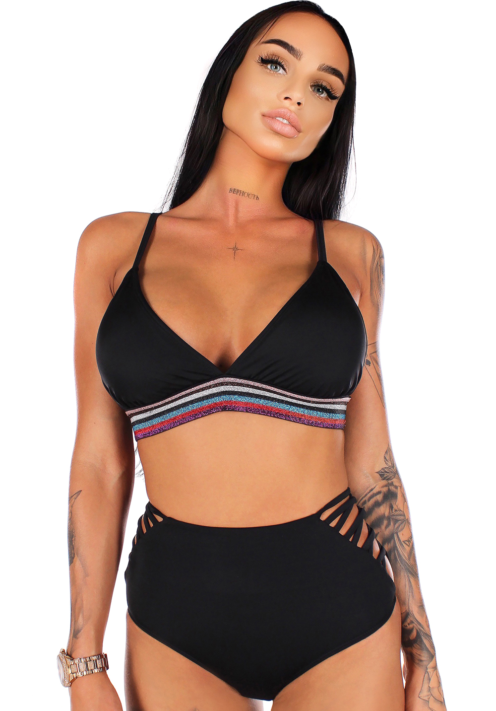 

Купальниктрійка жіночий Krutyakov STELLA  чорний 2230115, Купальниктрійка жіночий Krutyakov STELLA XS чорний 2230115