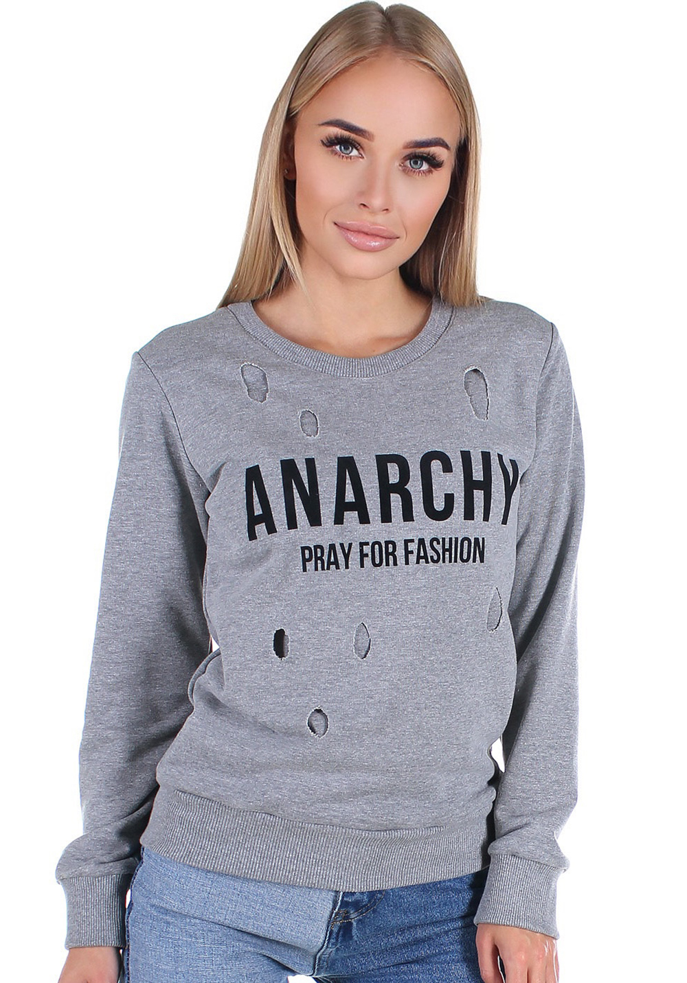 

Світшот жіночий Krutyakov ANARCHY  сірий 2066231, Світшот жіночий Krutyakov ANARCHY S сірий 2066231