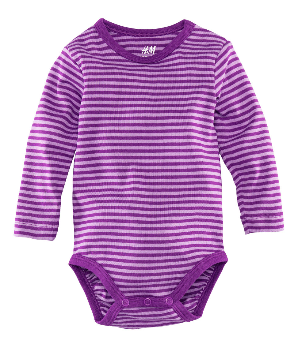 

Бодик H&M с длинным рукавом Фиолетовый (4-6/68) (8)