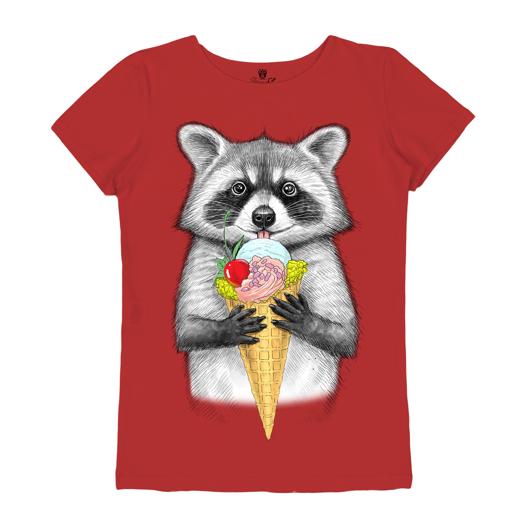 

Футболка Sauvage raccoon with ice cream  Красная, Футболка Sauvage raccoon with ice cream M Красная