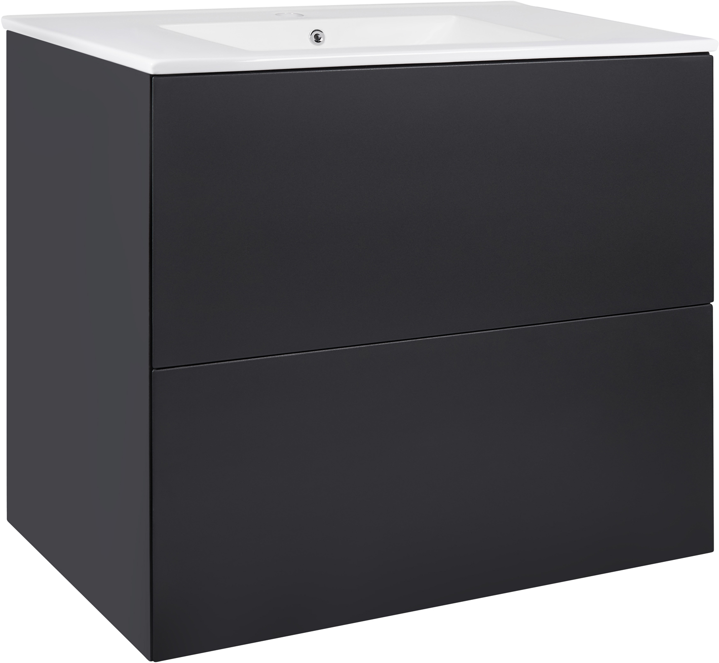 

Тумба подвесная QTAP Tern 700х580х437 Matt Black с умывальником QT1772TPL7023070CMB