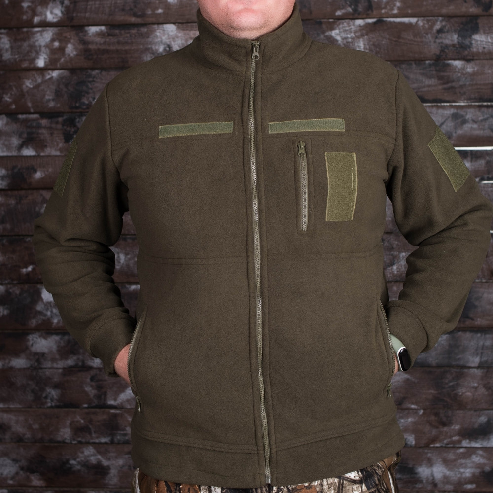 

Кофта флисовая с липучками UkrCamo КФ-02  Оливковый, Кофта флисовая с липучками UkrCamo КФ-02 54 Оливковый