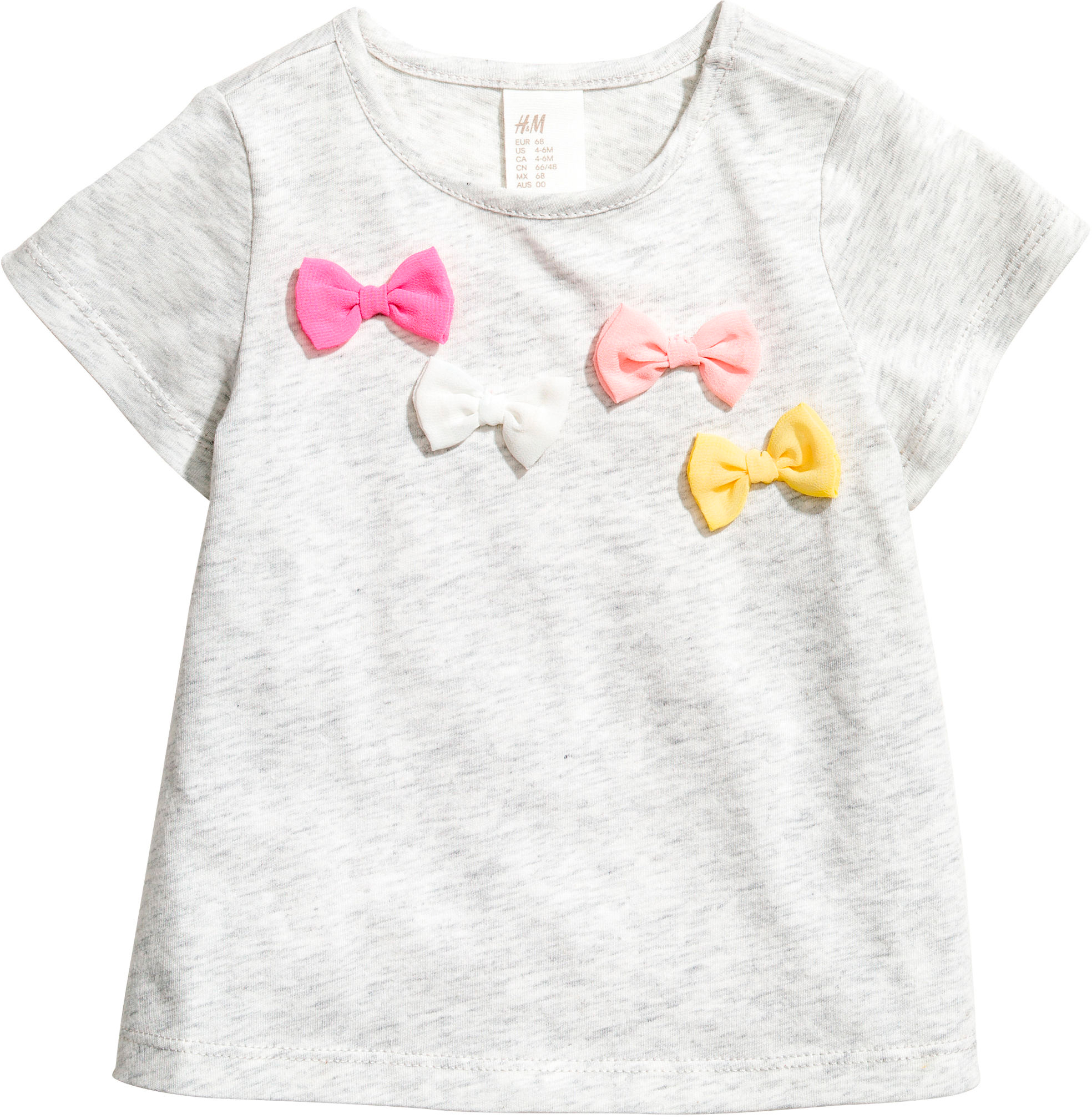 

Футболка H&M 74950976 74 см Светло-серая