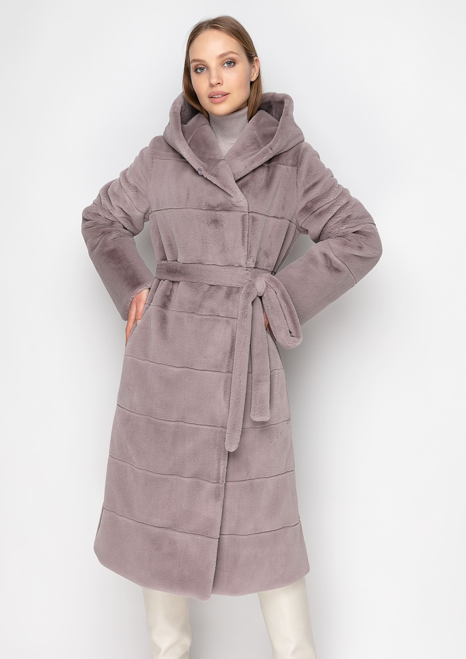 

Экошуба с капюшоном и поясом Samange 971M-C  Маренго, Экошуба с капюшоном и поясом Samange 971M-C 42 Маренго