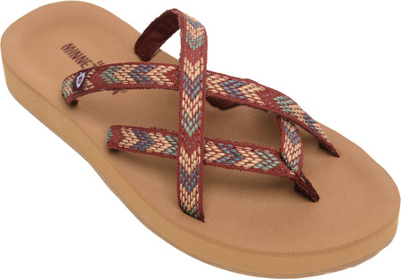 

Женские вьетнамки, сланцы Minnetonka Hanna Thong Sandal Brown/Tan Multi Web Fabric 37