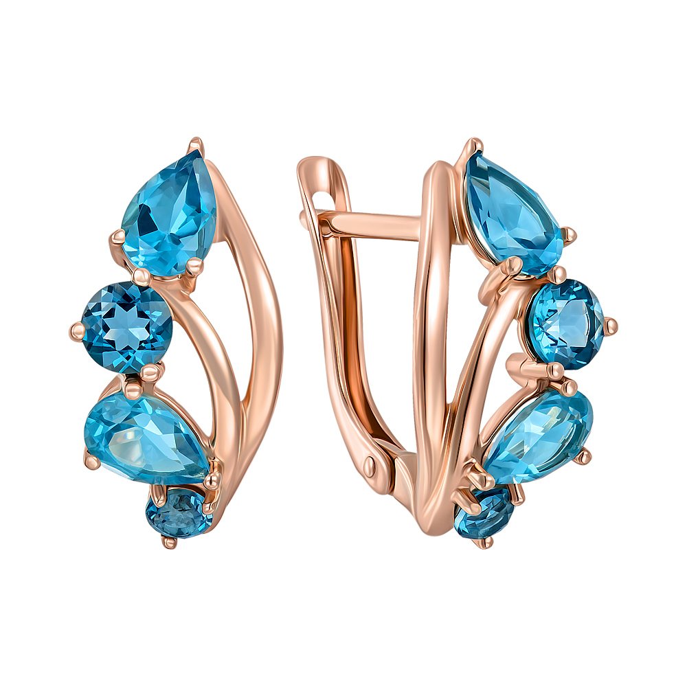

Серьги из красного золота с топазами 000152138