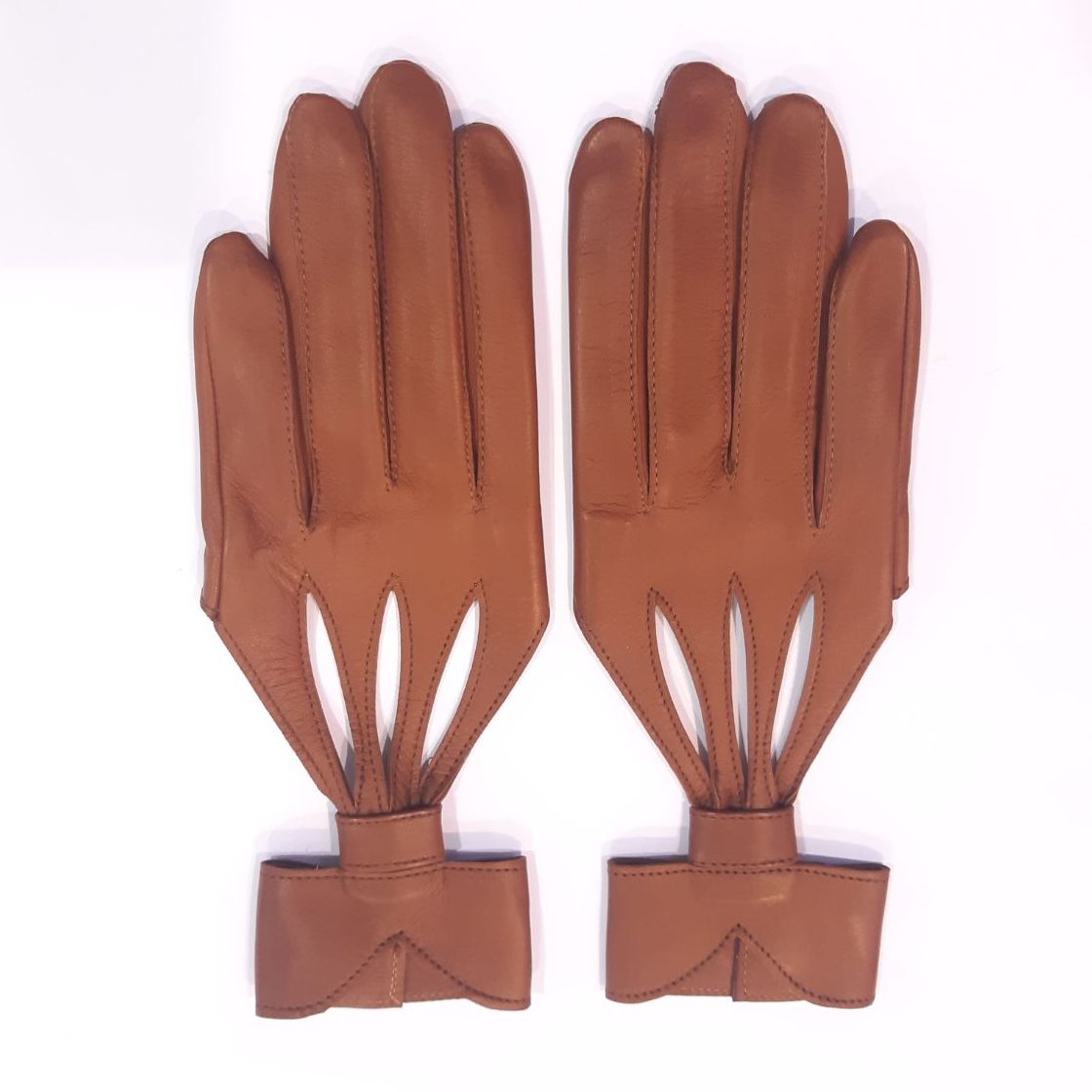 

Женские автомобильные кожаные перчатки GlovesUA мод.516 р.8,5 кирпичный