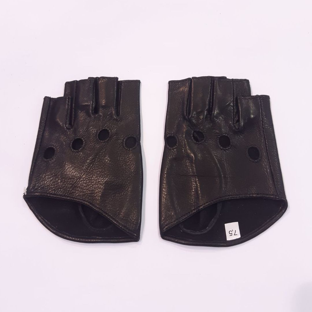 

Женские перчатки митенки кожаные GlovesUA мод.317 р.6 черные (без пальцев)