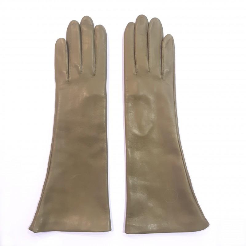 

Женские длинные перчатки GlovesUA мод.052-33 р.6 оливковые