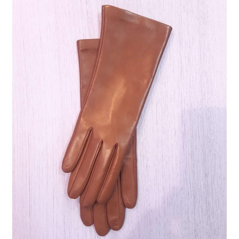 

Женские кожаные перчатки GlovesUA мод.001 р.7,5 (без 3 полос) коньяк