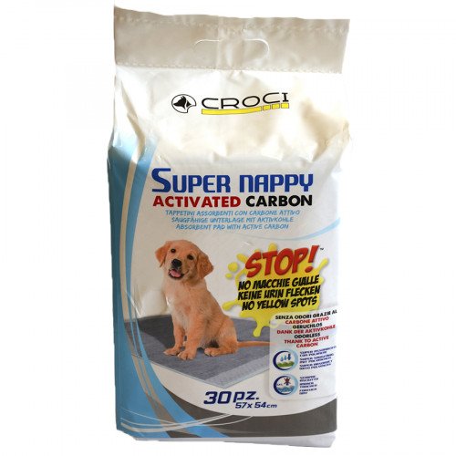 

Пеленки Croci Super Nappy для собак, с активированным углем, 57×54 см, 30 шт