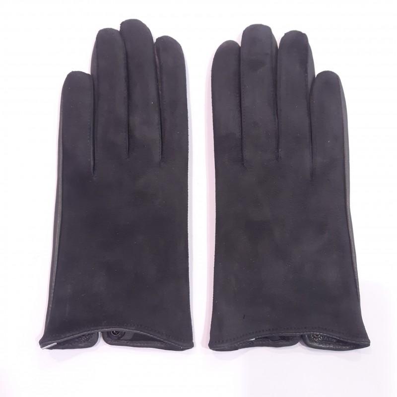 

Женские перчатки комбинированные GlovesUA мод.394 р.6,5 баклажан