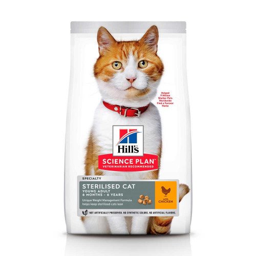 

Сухой корм Hills Science Plan Young Adult Sterilised Cat для кошек с курицей, 1.5 кг