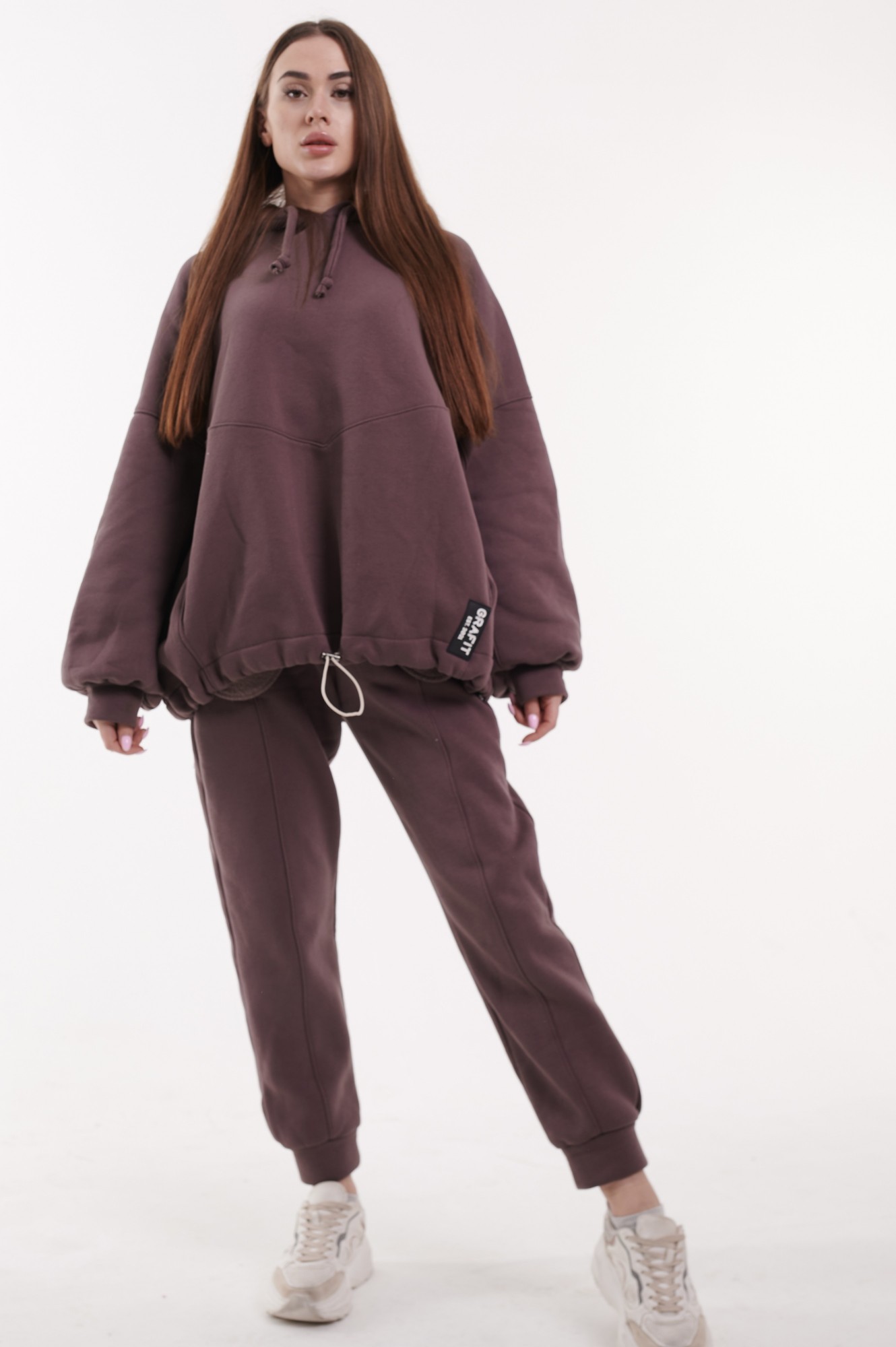 

Женский теплый худи Asalart|Grafit Mars oversize Мокко 557109