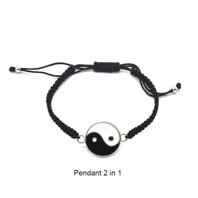 

Плетеный веревочный браслет ILOVEDIY Tai Chi Yin Yang Тай-Чи Инь-Янь черный (М06-44-06)