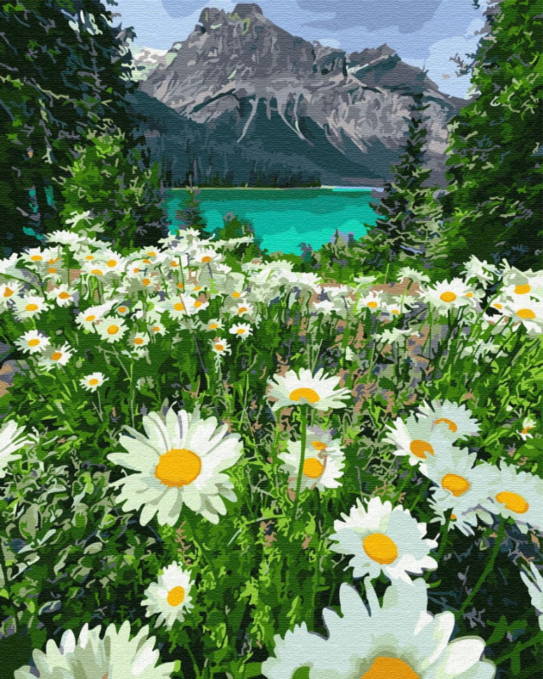 

Картина по номерам / анти-стресс раскраска Brushme "Ромашки у гор" GX29451