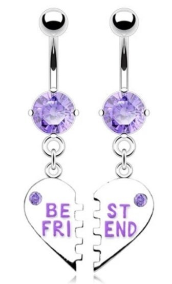 

Серьга для пирсинга пупка без бренда парный лучшие друзья серебро P-PU-S-0012-LIL