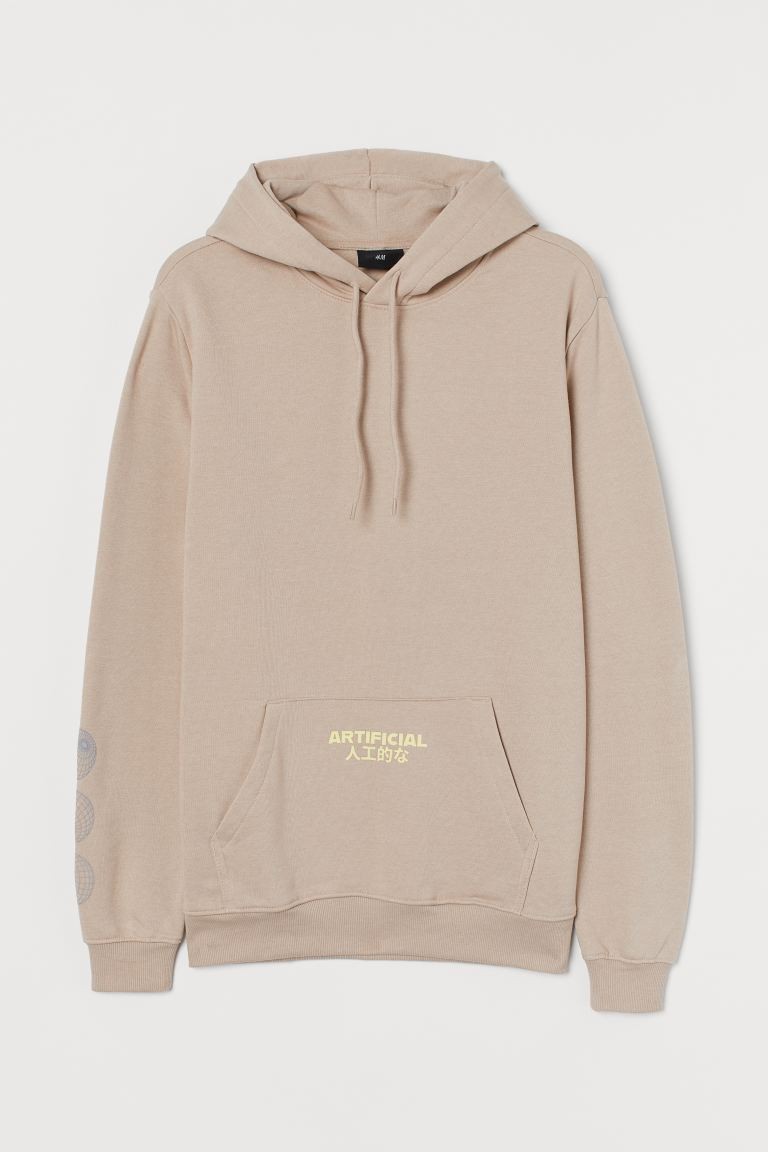 

Худи с принтом H&M  бежевый 0918234001, Худи с принтом H&M S бежевый 0918234001