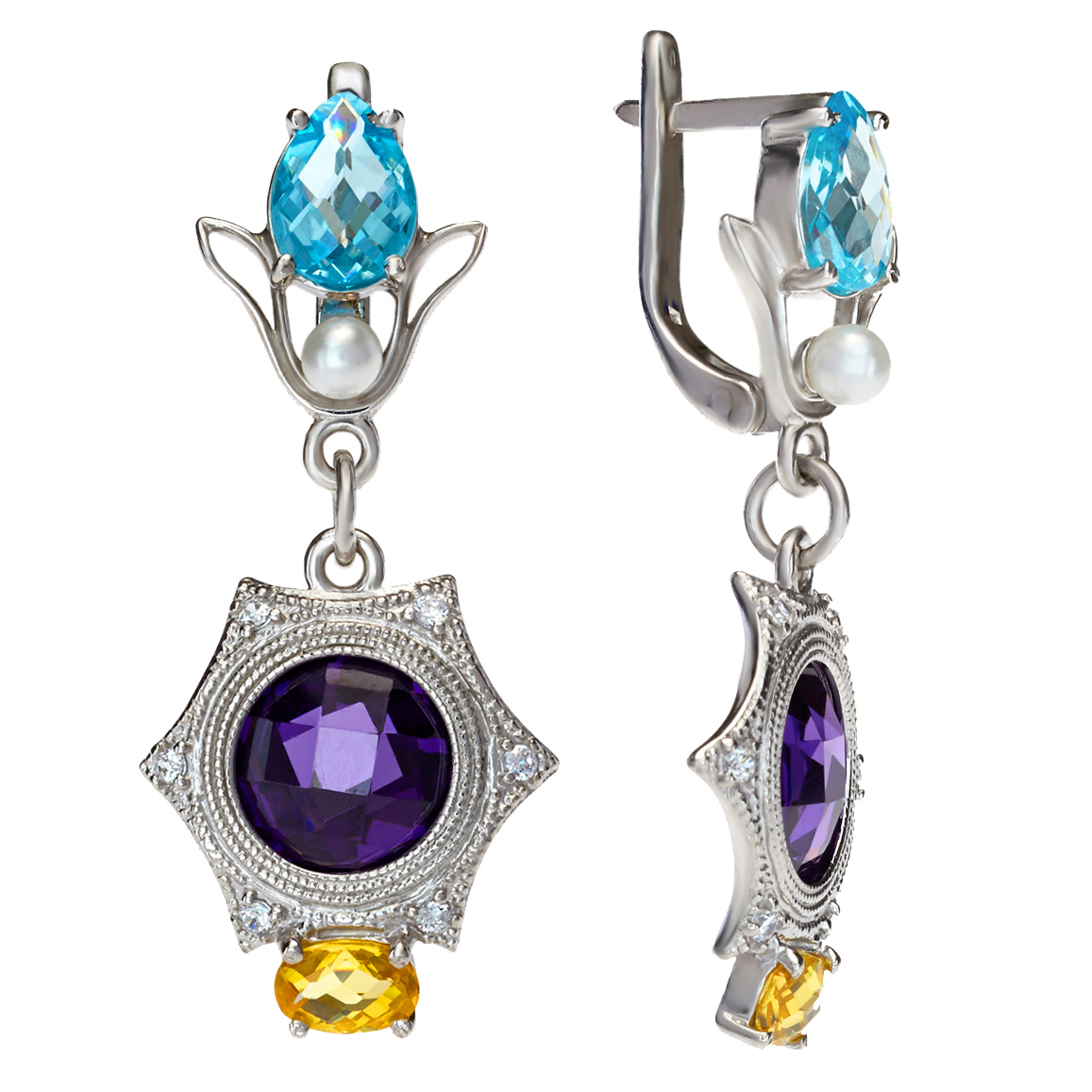

Серебряные серьги с жемчугом и фианитами Tango Jewellery Company 430611С