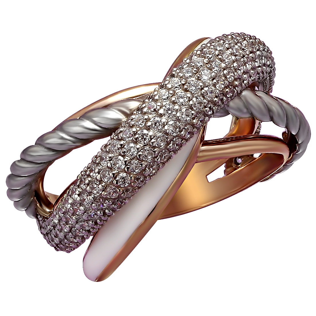 

Золотое кольцо с фианитами и эмалью Tango Jewellery Company 330139Е размер 19