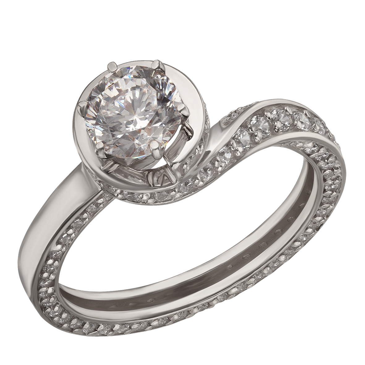 

Кольцо в белом золоте с фианитами Tango Jewellery Company 380561В размер 19