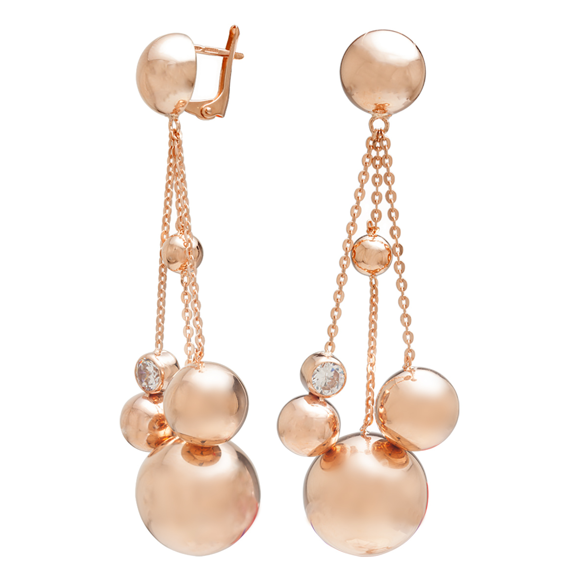 

Золотые серьги с фианитами Tango Jewellery Company 470145